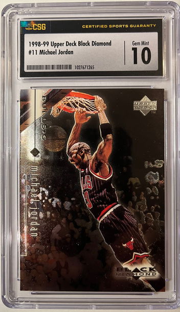 Michael Jordan 1998 UD Black Diamond #11 CSG 10