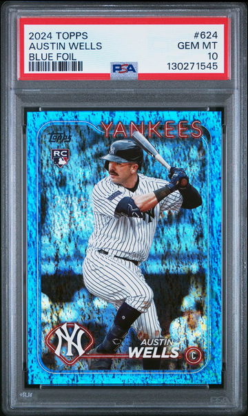 2024 Topps Blue Foil Austin Wells #624 PSA 10
