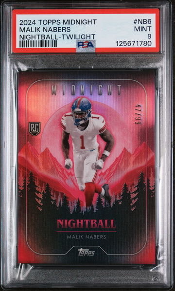 2024 Topps Midnight Nightball Twilight Malik Nabers #NB6 /99 PSA 9