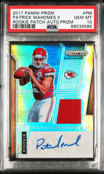 Patrick Mahomes 2017 Prizm Rookie Patch Auto #/99 pop 1 PSA 10