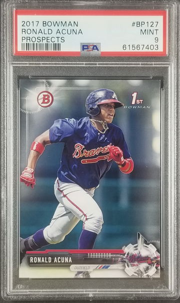 2017 Bowman Ronald Acuna Prospects #BP127 PSA 9 Mint 1st Bowman