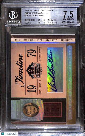 2006 Playoff National Treasures Timeline Signature Dick Butkus #DB /60 BGS 7.5 Auto 8