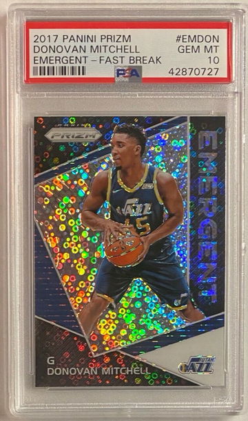 2017 PANINI PRIZM EMERGENT Fast Break DONOVAN MITCHELL RC PSA 10 ROOKIE