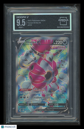 2021 Pokemon Fusion Strike Hoopa V Full Art Arena Club 9.5 #253/264