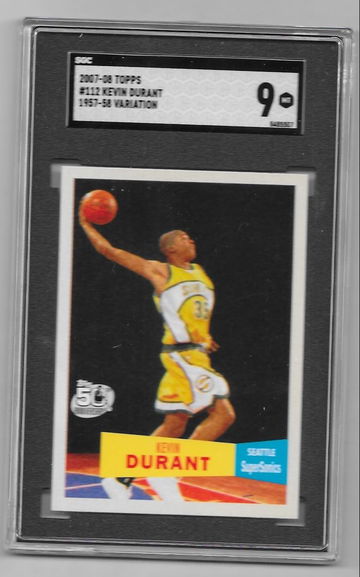 2007-08 Topps Kevin Durant RC 1957 Variation SGC 9