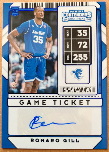 Romaro Gill [Blue Autograph] #104 2020 Panini Contenders Draft Pick, 19/99