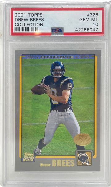2001 Topps Collection Drew Brees #328 Rookie RC PSA 10