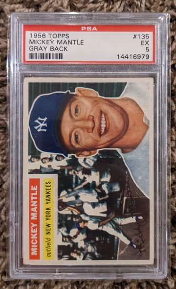 1956 Topps Mickey Mantle Gray Back PSA 5 Centered