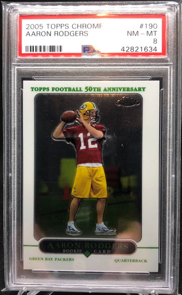 2005 Topps Chrome Aaron Rodgers RC PSA 8