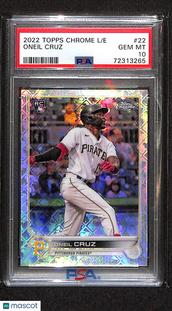 2022 Topps Chrome #22 Oneil Cruz Logofractor PSA 10