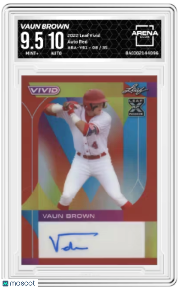 2022 Leaf Vivid Vaun Brown #BA-VB1 Red /35 Auto Arena Club 9.5 Auto 10