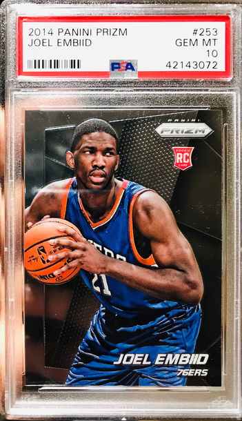 Joel Embiid Base Prizm #253 PSA 10