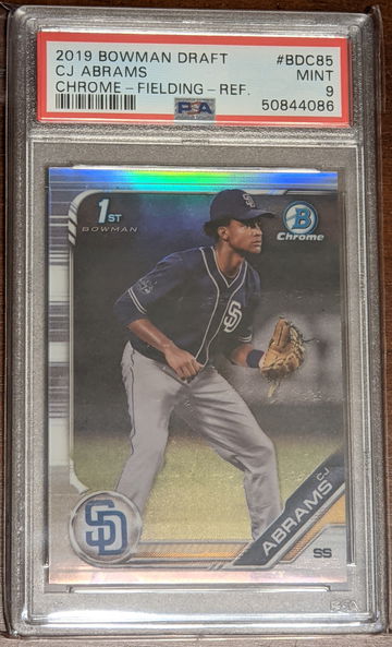 2019 Bowman Draft Chrome Refractor CJ Abrams 1st Bowman PSA 9