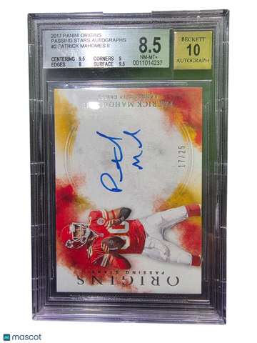 2017 Panini Origins Passing Stars Autographs Patrick Mahomes II #2 BGS 8.5 Auto 10