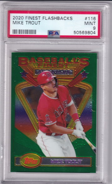 2020 Topps Finest Flashbacks Mike Trout #116 PSA 9