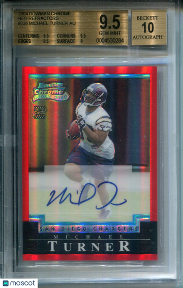 2004 Bowman Chrome Red Refractors Michael Turner #238 BGS 9.5 Auto 10