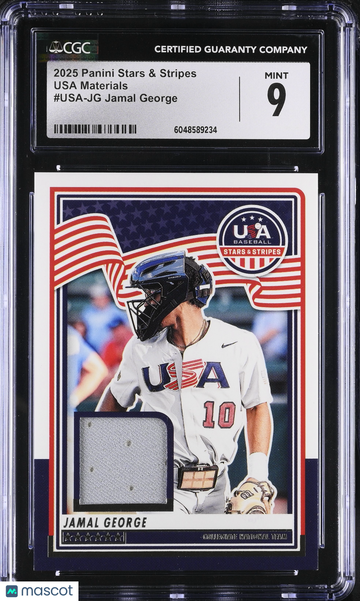 2025 Panini Stars & Stripes Jamal George #USA-JG USA Materials CGC 9