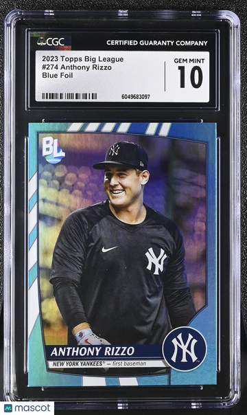2023 Topps Big League Anthony Rizzo #274 Blue Foil CGC 10