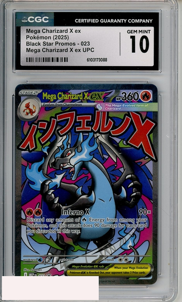 2025 POKEMON BSP MEGA CHARIZARD X EX UPC #23 CGC 10 GEM MINT