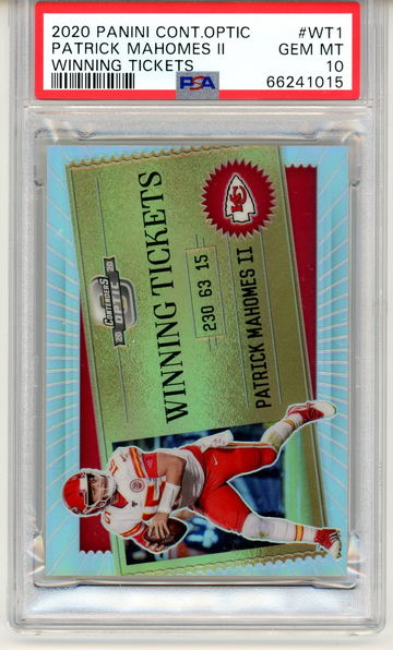 2020 Panini Contenders Optic Winning Tickets #WT1 PSA10 Gem Patrick MahomesII
