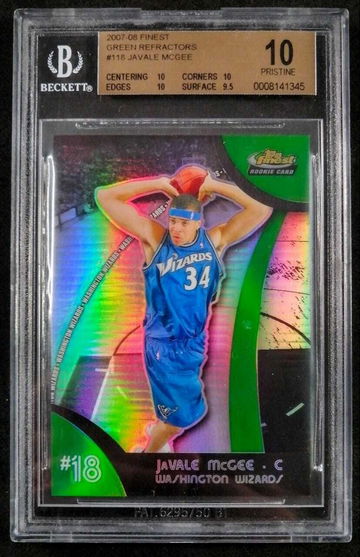 BGS 10 POP 1 Javale Mcgee ROOKIE RC 2007 Topps Finest Green Refractors 079/149 - DHL Express Air 5-6 Days with Tracking