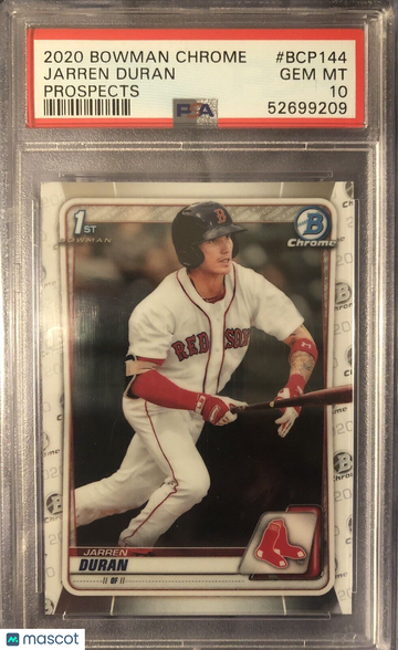 Jarren Duran 2020 Bowman Chrome Prospects #BCP144 PSA 10 Gem Mint Boston Red Sox