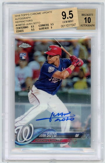 2018 Topps Chrome Update JUAN SOTO - #HMT55 - Refractor - Auto - BGS 9.5