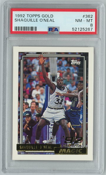 SHAQUILLE O'NEAL 1992 Topps Gold Rookie #362 - PSA 8