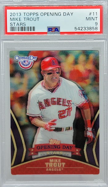 2013 TOPPS OPENING DAY #11 MIKE TROUT STARS PSA 9
