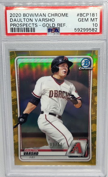 2020 Bowman Chrome Prospects #BCP181 Daulton Varsho Gold #5/50 PSA 10 Gem Mint