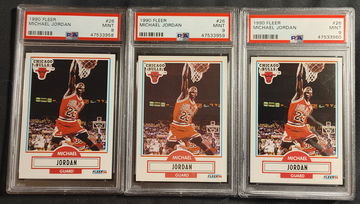 1990 Fleer Michael Jordan PSA 9 lot of (3)