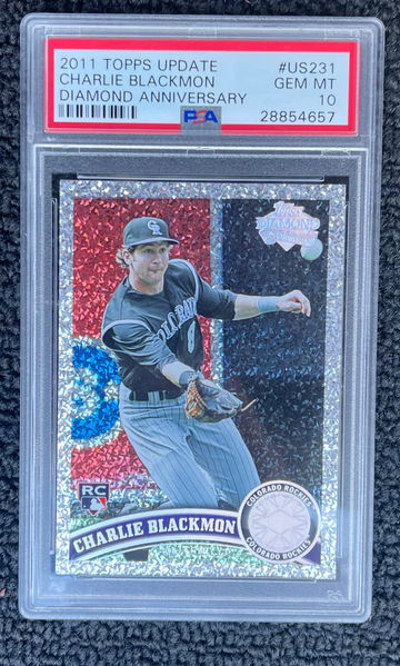 2011 Topps update Charlie Blackmon diamond anniversary PSA 10 rookie rc #US231