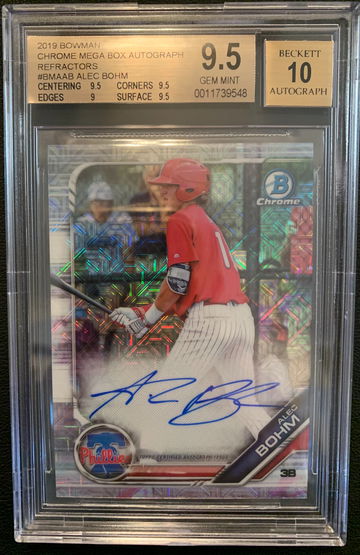2019 Bowman Chrome Alec Bohm Mega Box Auto 9.5 GEM