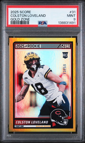 2025 Panini Score Gold Zone Colston Loveland #31 /50 PSA 9
