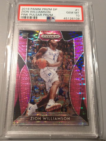 2019 Panini Prizm DP Pink Pulsar Prizm Zion Williamson #1 PSA 10