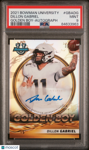 2021 Bowman University Golden Boy Dillon Gabriel AUTO 39/99 #GBADG PSA 9 Mint