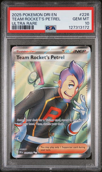 2025 Pokemon Destined Rivals Ultra Rare Holo Team Rocket's Petrel #226 PSA 10