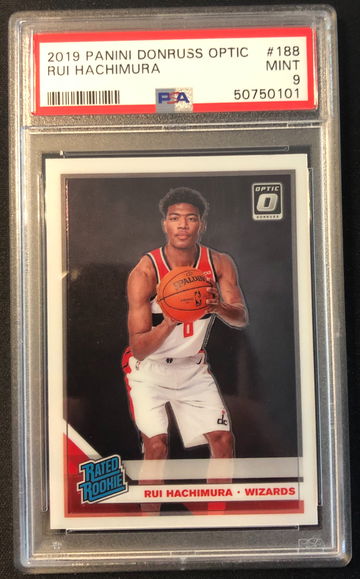 2019 Donruss Optic #188 Rui Hachimura Rated Rookie RC PSA 9 Mint Wizards