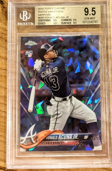 2018 Topps Chrome Sapphire Ronald Acuna BGS 9.5 TRUE GEM MINT