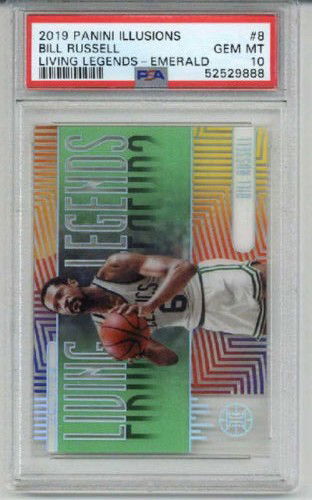 2019 PANINI ILLUSIONS LIVING LEGENDS EMERALD BILL RUSSELL CELTICS PSA 10 LOW POP