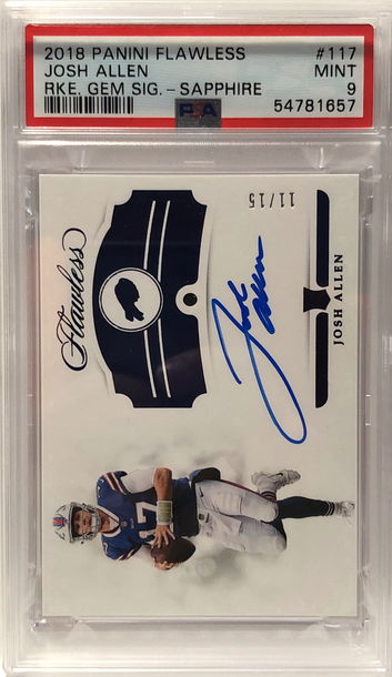 2018 flawless josh allen rookie gem signatures sapphire diamond auto (from hk)