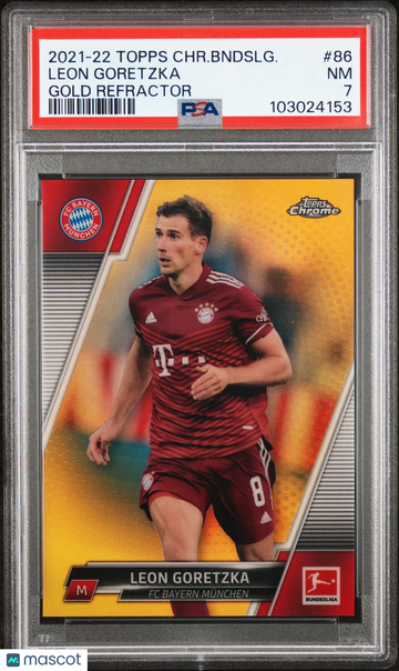 2021 Topps Chrome Bundesliga Leon Goretzka #86 Gold Refractor PSA 7
