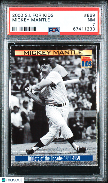 2000 S.I. For Kids Series 4 Mickey Mantle #869 PSA 7