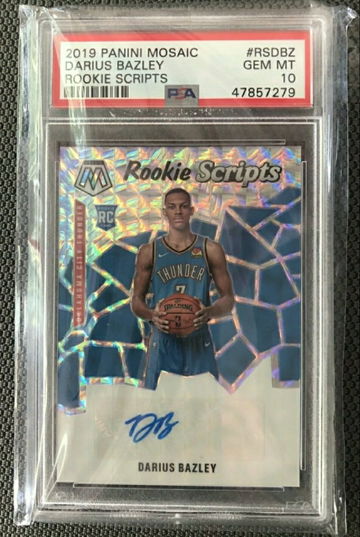 Darius Bazley 2019 Mosaic Rookie Scripts Auto RC PSA 10