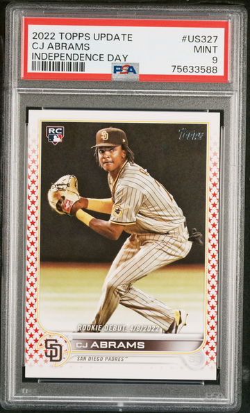 2022 Topps Update Independence Day CJ Abrams #US327 RC Rookie Debut /76 PSA 9