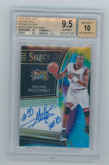 Dikembe Mutumbo 18-19 Panini Select Tie Dye Prizm Auto /25 