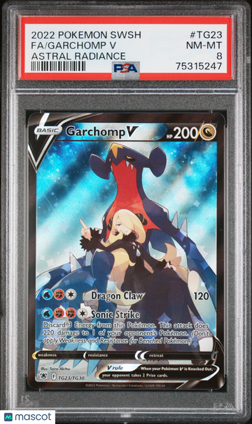 2022 Pokemon Sword & Shield Astral Radiance Garchomp V Fa Astral Radiance PSA 8 #TG23