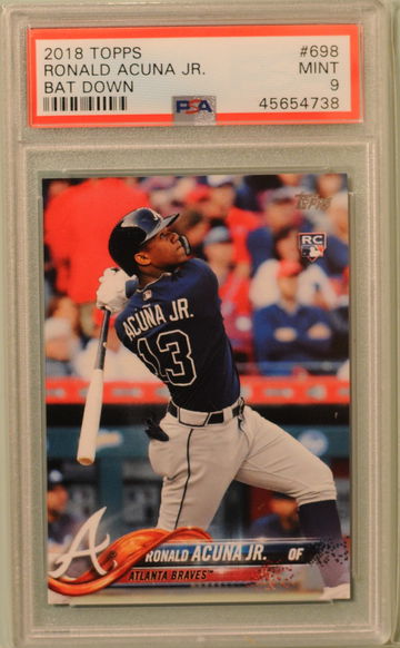 2018 Topps 698 Ronald Acuna Jr Bat Down PSA 9
