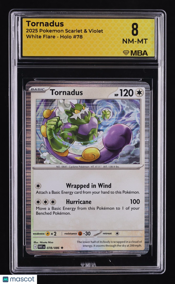 2025 Pokemon Scarlet & Violet White Flare Tornadus Holo MBA 8 #78