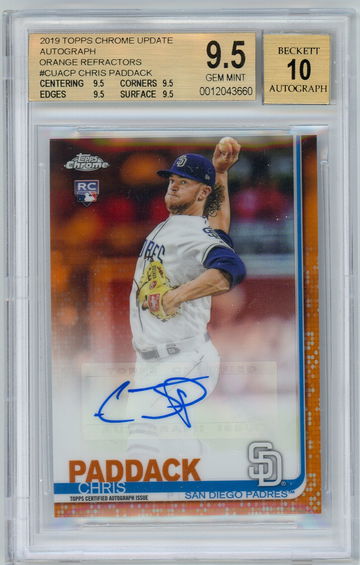 Chris Paddack 2019 Topps Chrome Orange Auto